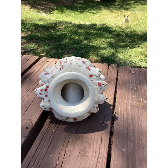 Vintage Ceramic Christmas Tree Napkin Holder Speckled‎ Holiday Decor - Picture 4 of 7